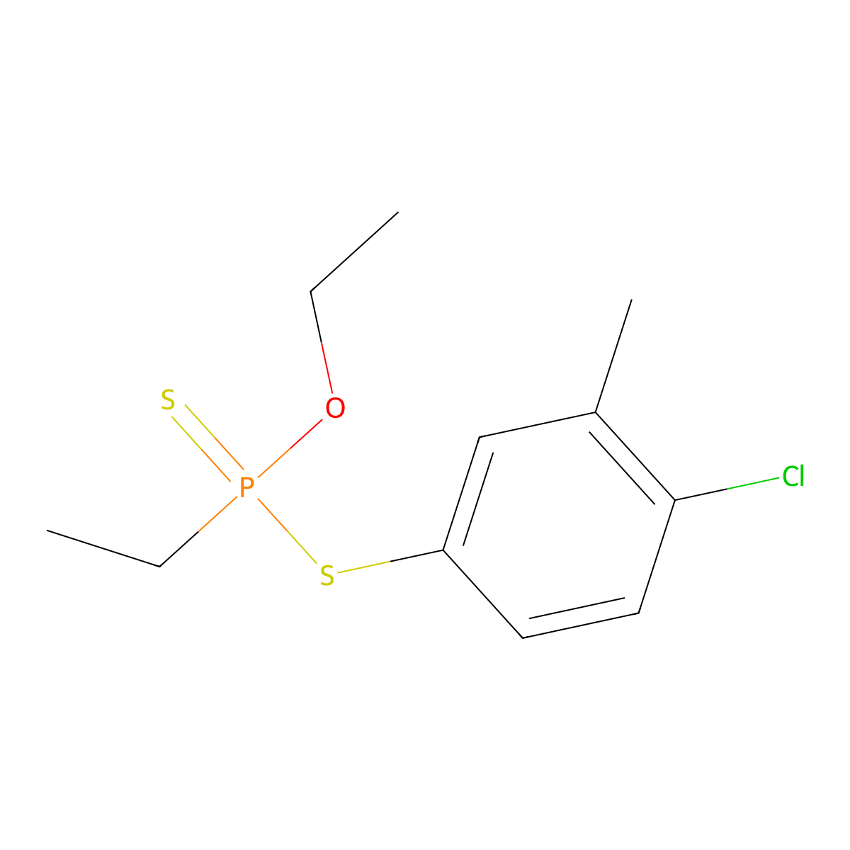 S-(4-Chloro-3-methylphenyl) O-ethyl ethylphosphonodithioate molecular structure, CAS 1942-78-5