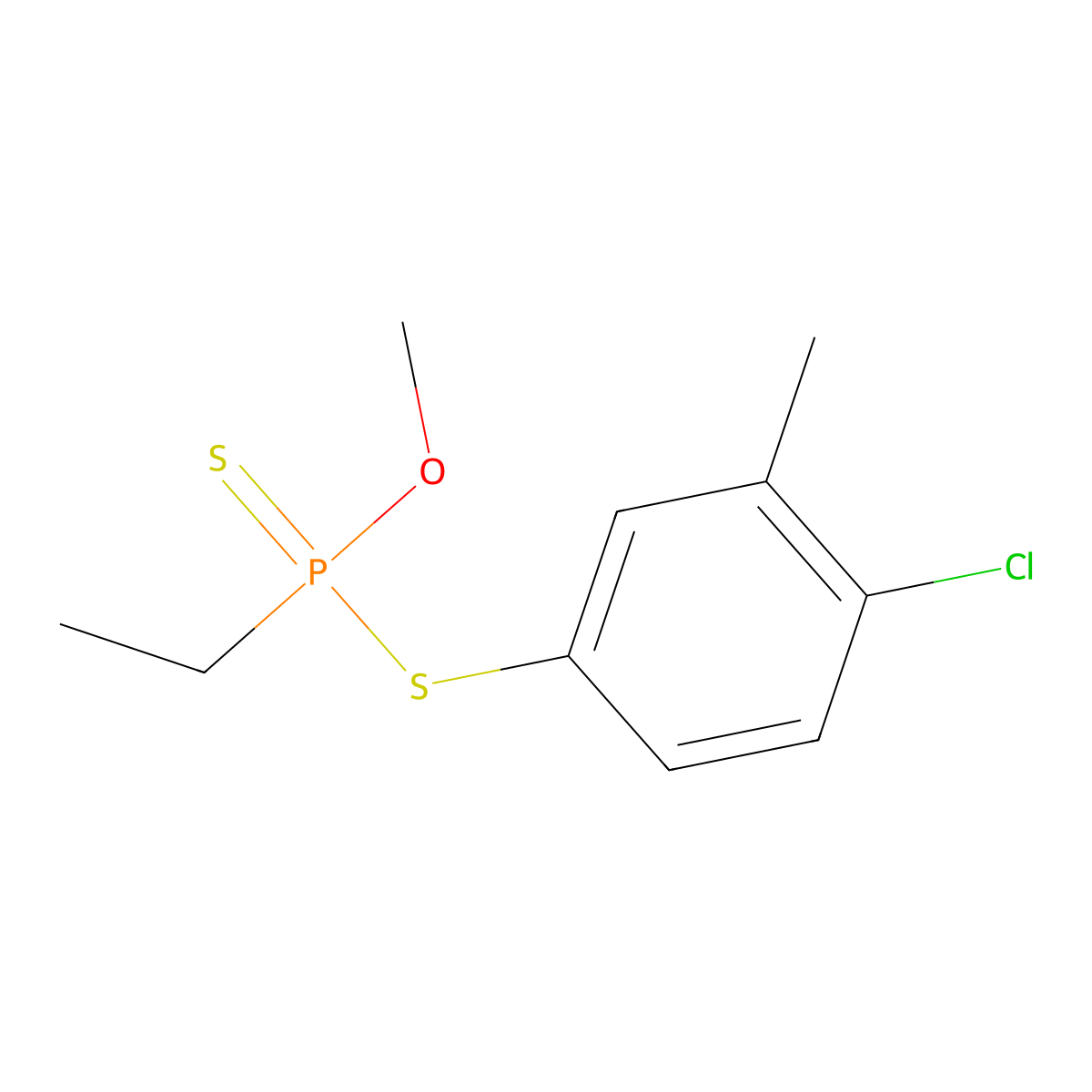 Phosphonodithioic acid, ethyl-, S-4-chloro-m-tolyl O-methyl ester molecular structure, CAS 1942-80-9