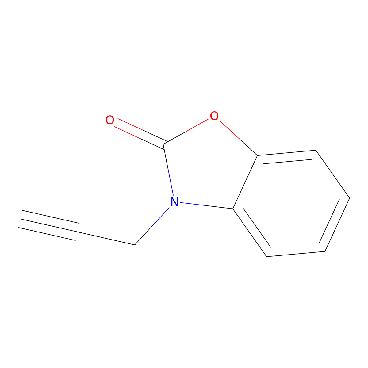 2-Benzoxazolinone, 3-(2-propynyl)- molecular structure, CAS 19420-41-8