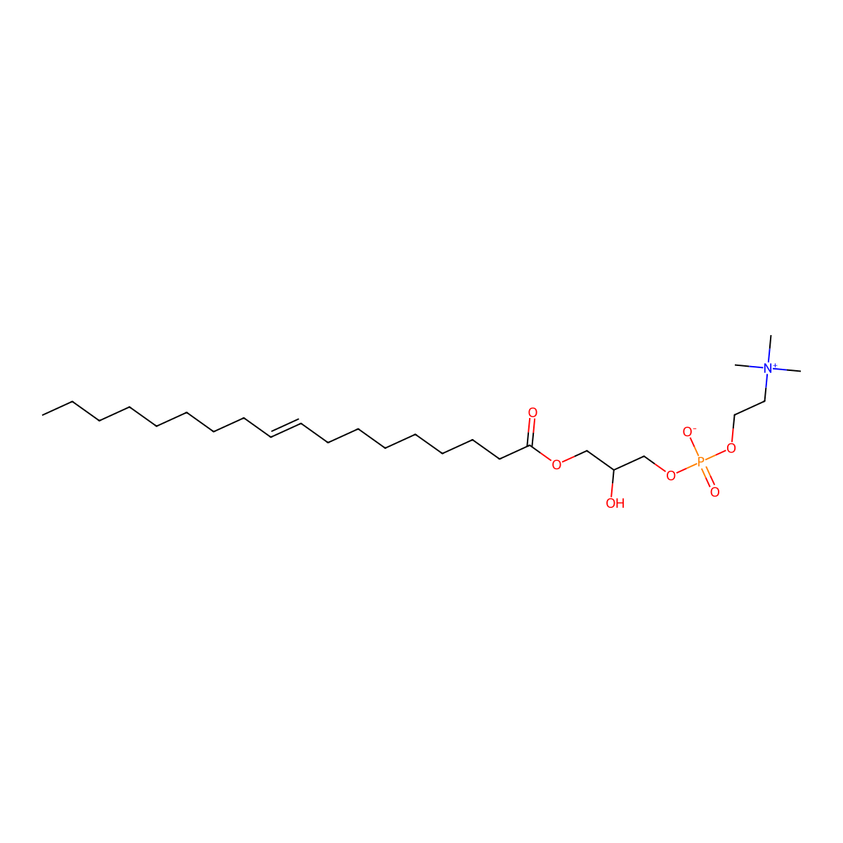 1-(9Z-octadecenoyl)-sn-glycero-3-phosphocholine molecular structure, CAS 19420-56-5