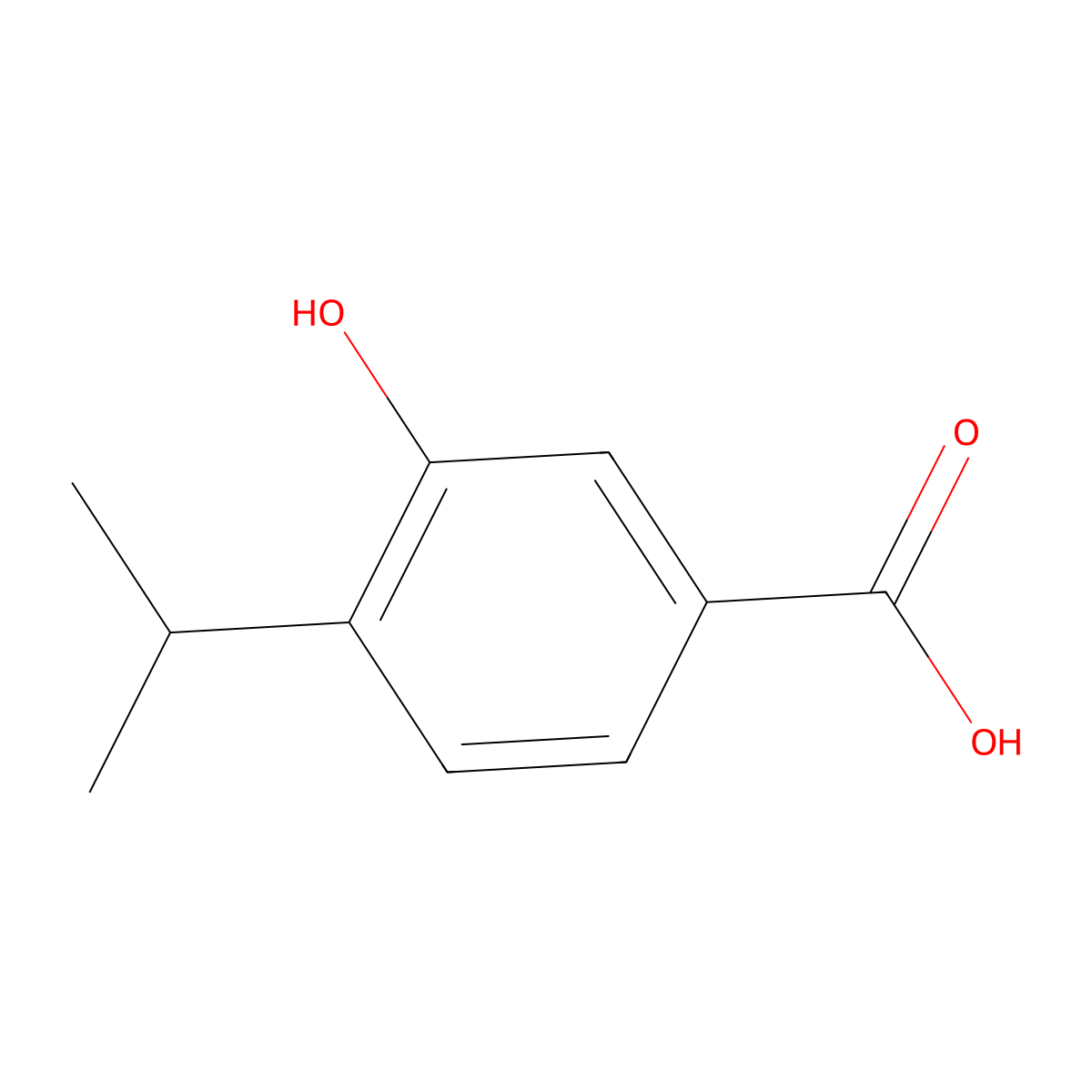 3-Hydroxy-4-isopropylbenzoic acid molecular structure, CAS 19420-59-8