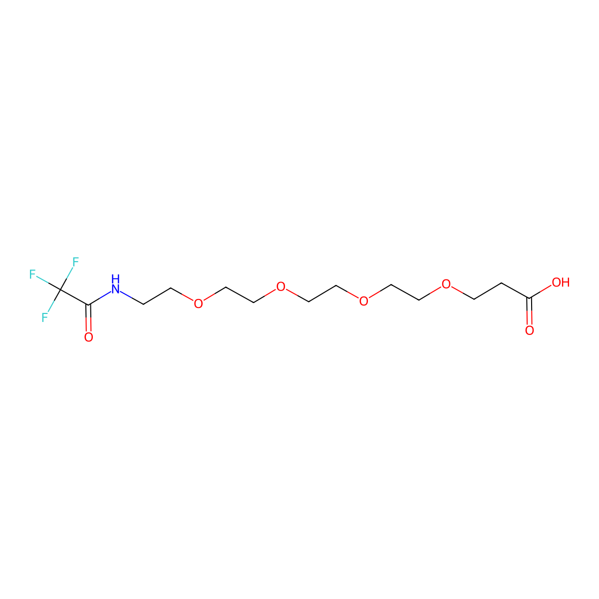 1-(2,2,2-Trifluoroacetamido)-3,6,9,12-tetraoxapentadecan-15-oic acid molecular structure, CAS 1942008-21-0
