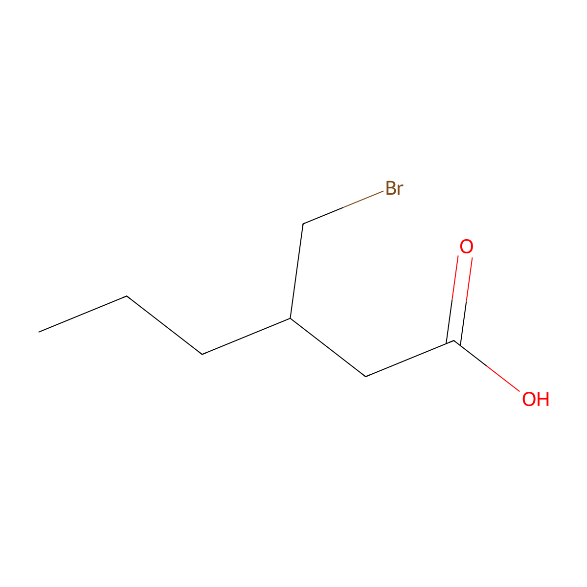 3-(Bromomethyl)hexanoic acid, (3R)- molecular structure, CAS 1942054-60-5