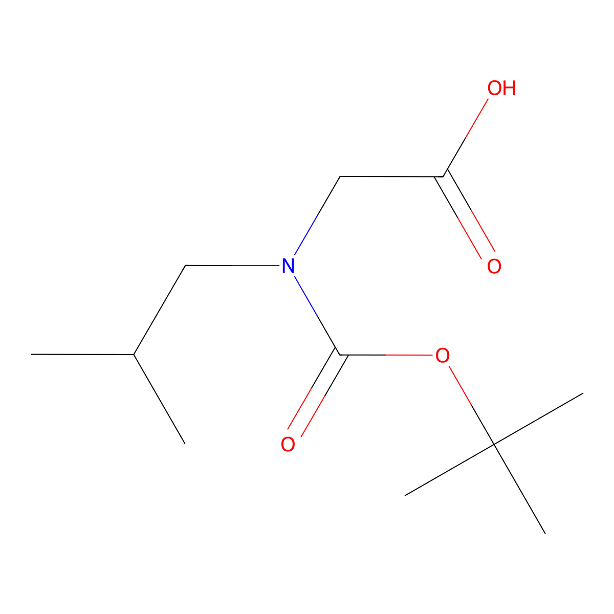 2-{[(Tert-butoxy)carbonyl](2-methylpropyl)amino}acetic acid molecular structure, CAS 194206-80-9