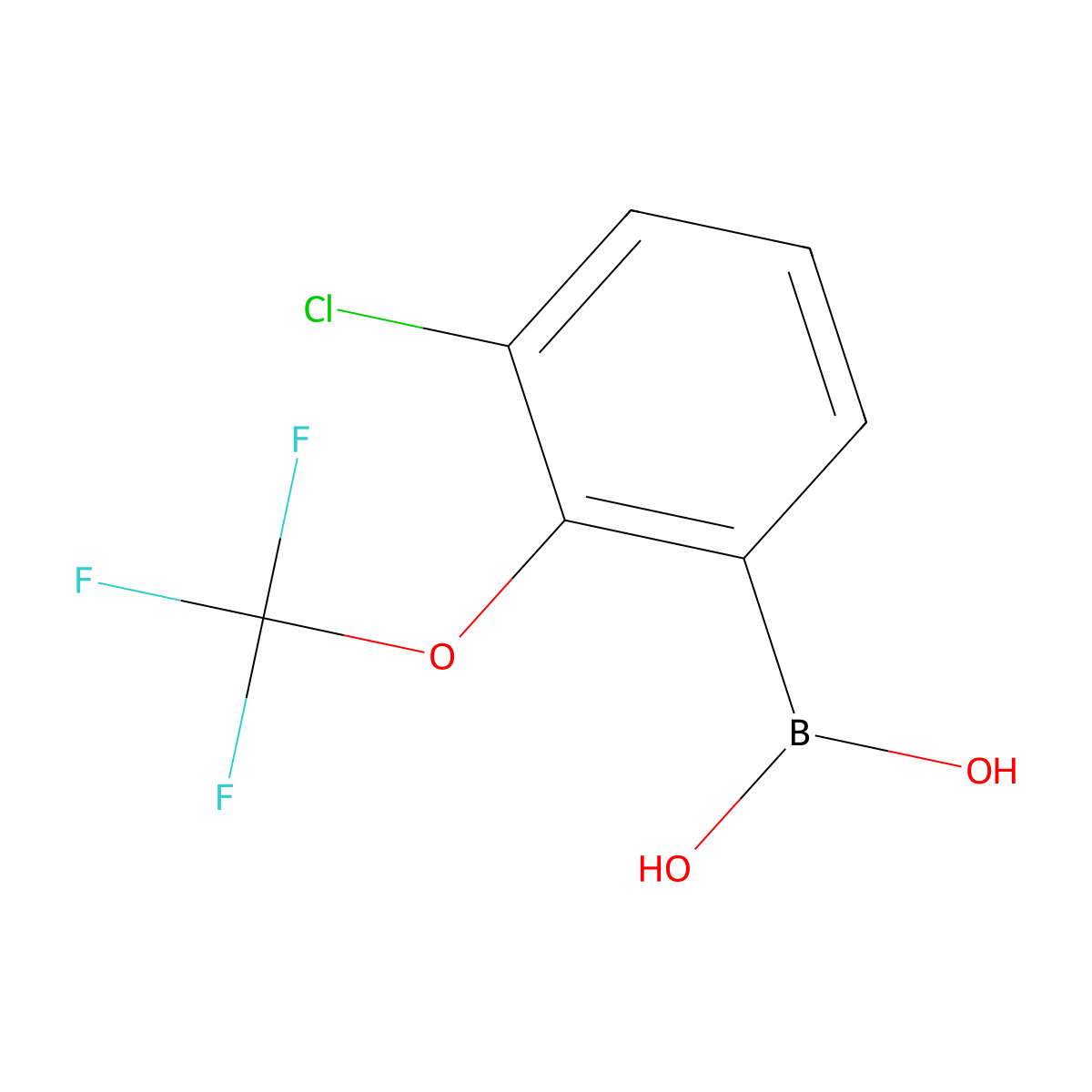 3-Chloro-2-(trifluoromethoxy)phenylboronic acid molecular structure, CAS 1942072-67-4
