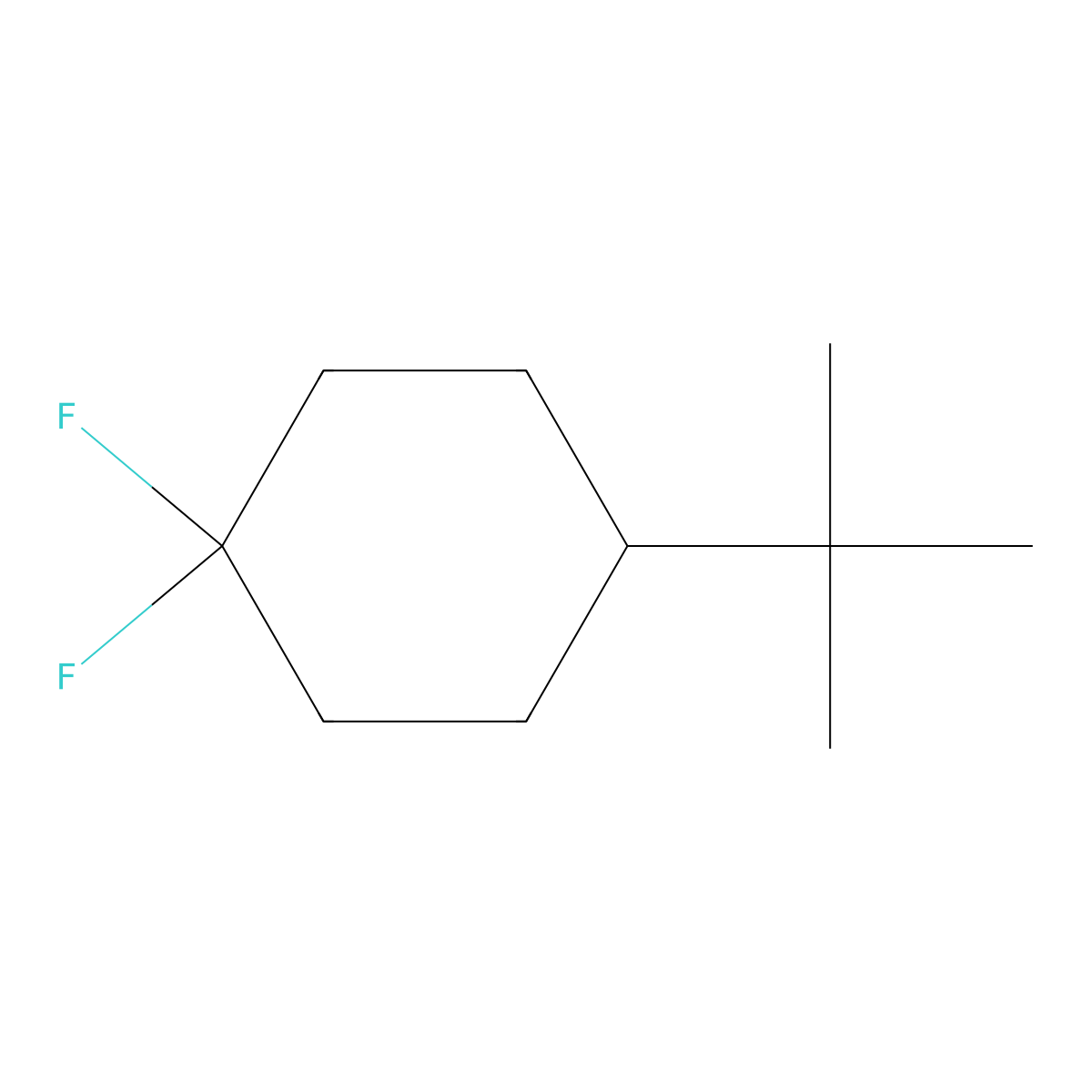 4-Tert-butyl-1,1-difluorocyclohexane molecular structure, CAS 19422-34-5