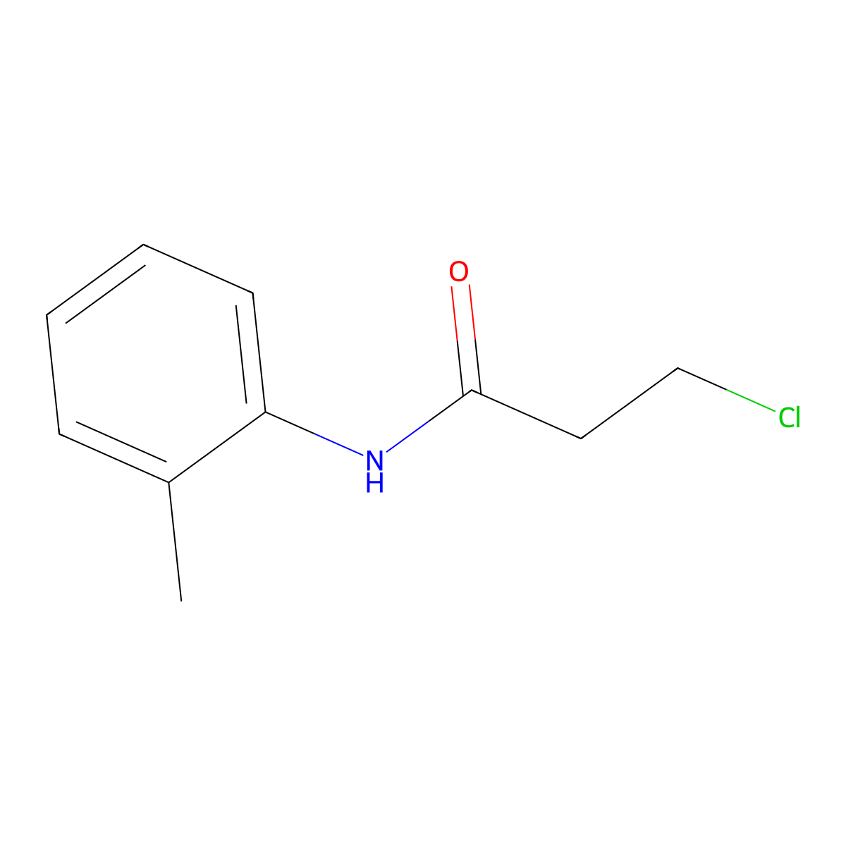 3-chloro-N-(2-methylphenyl)propanamide molecular structure, CAS 19422-76-5