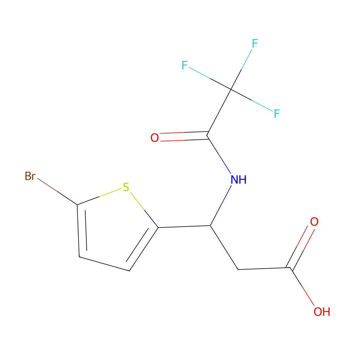 3-(5-Bromothiophen-2-yl)-3-(2,2,2-trifluoroacetamido)propanoic acid molecular structure, CAS 194229-21-5