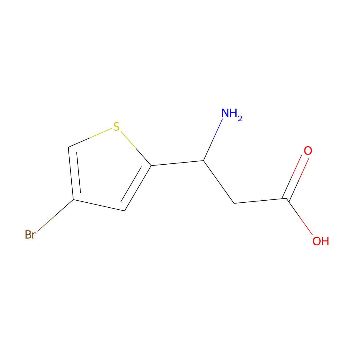 3-amino-3-(4-bromothiophen-2-yl)propanoic Acid molecular structure, CAS 194229-25-9