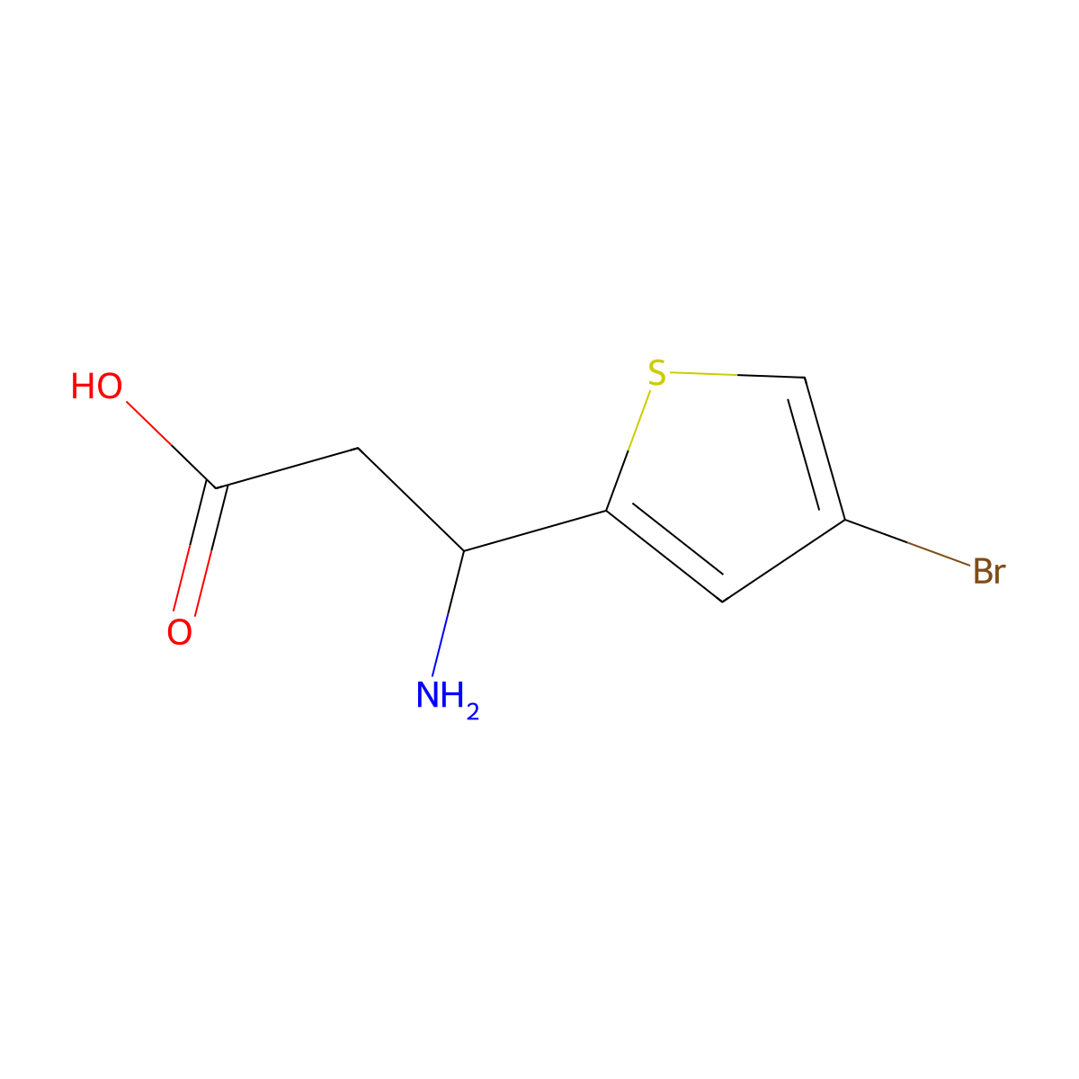 3-amino-3-(4-bromothiophen-2-yl)propanoic Acid molecular structure, CAS 194229-25-9