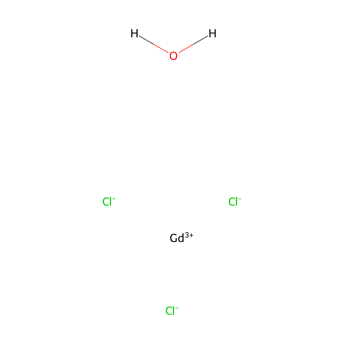 Gadolinium(III) chloride hydrate molecular structure, CAS 19423-81-5