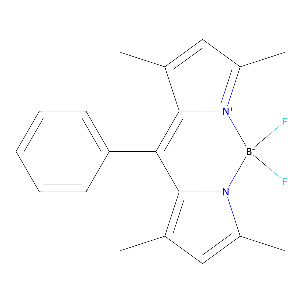 4,4-Difluoro-1,3,5,7-tetramethyl-8-phenyl-4-bora-3a,4a-diaza-s-indacene molecular structure, CAS 194235-40-0