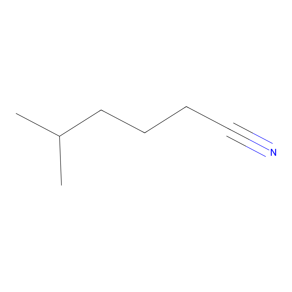5-Methylhexanenitrile molecular structure, CAS 19424-34-1