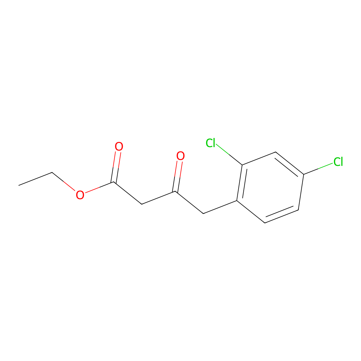 Ethyl 4-(2,4-dichlorophenyl)-3-oxobutanoate molecular structure, CAS 194240-93-2