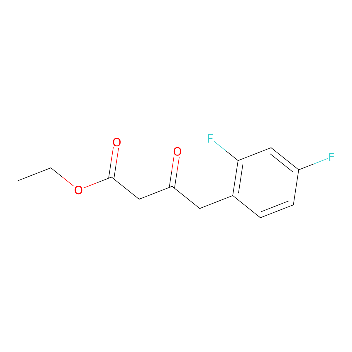 Ethyl 4-(2,4-difluorophenyl)-3-oxobutanoate molecular structure, CAS 194240-96-5