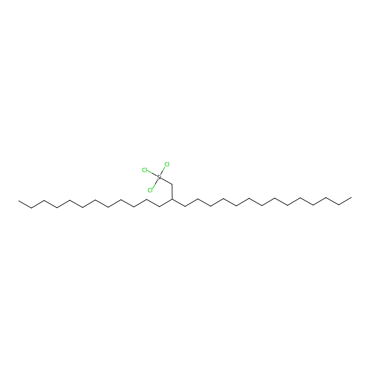 Trichloro(2-dodecylhexadecyl)silane molecular structure, CAS 194242-99-4