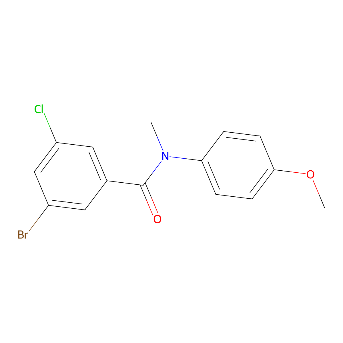3-Bromo-5-chloro-N-(4-methoxyphenyl)-N-methylbenzamide molecular structure, CAS 1942705-07-8