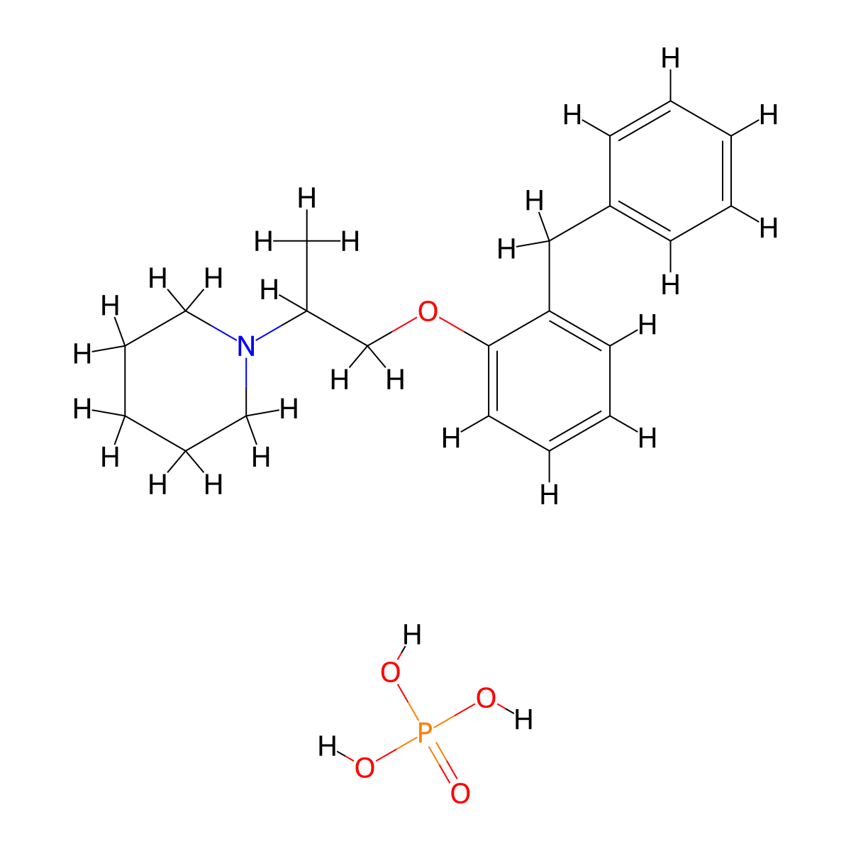 Benproperine Phosphate molecular structure, CAS 19428-14-9