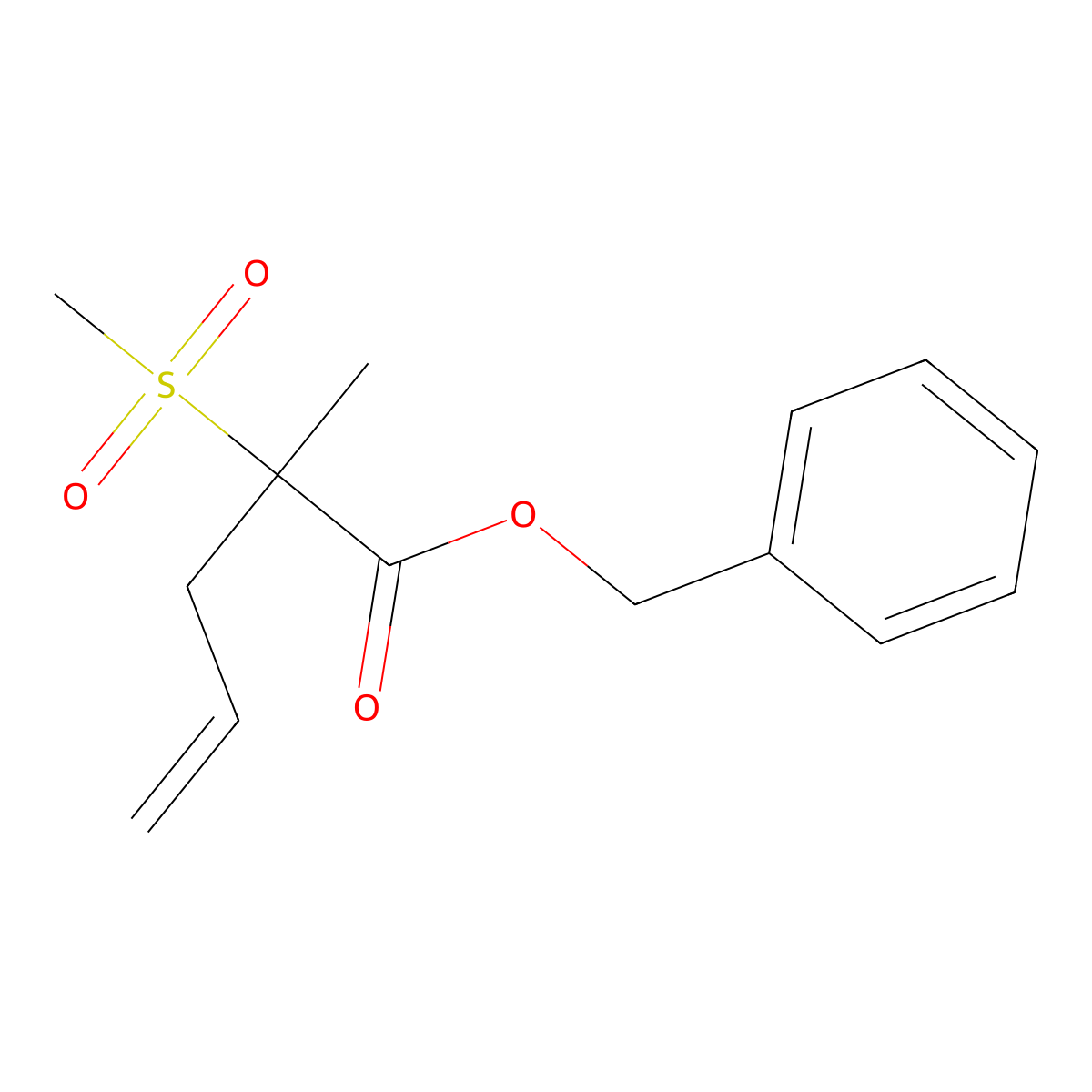 Benzyl 2-methyl-2-(methylsulfonyl)pent-4-enoate molecular structure, CAS 1942858-50-5