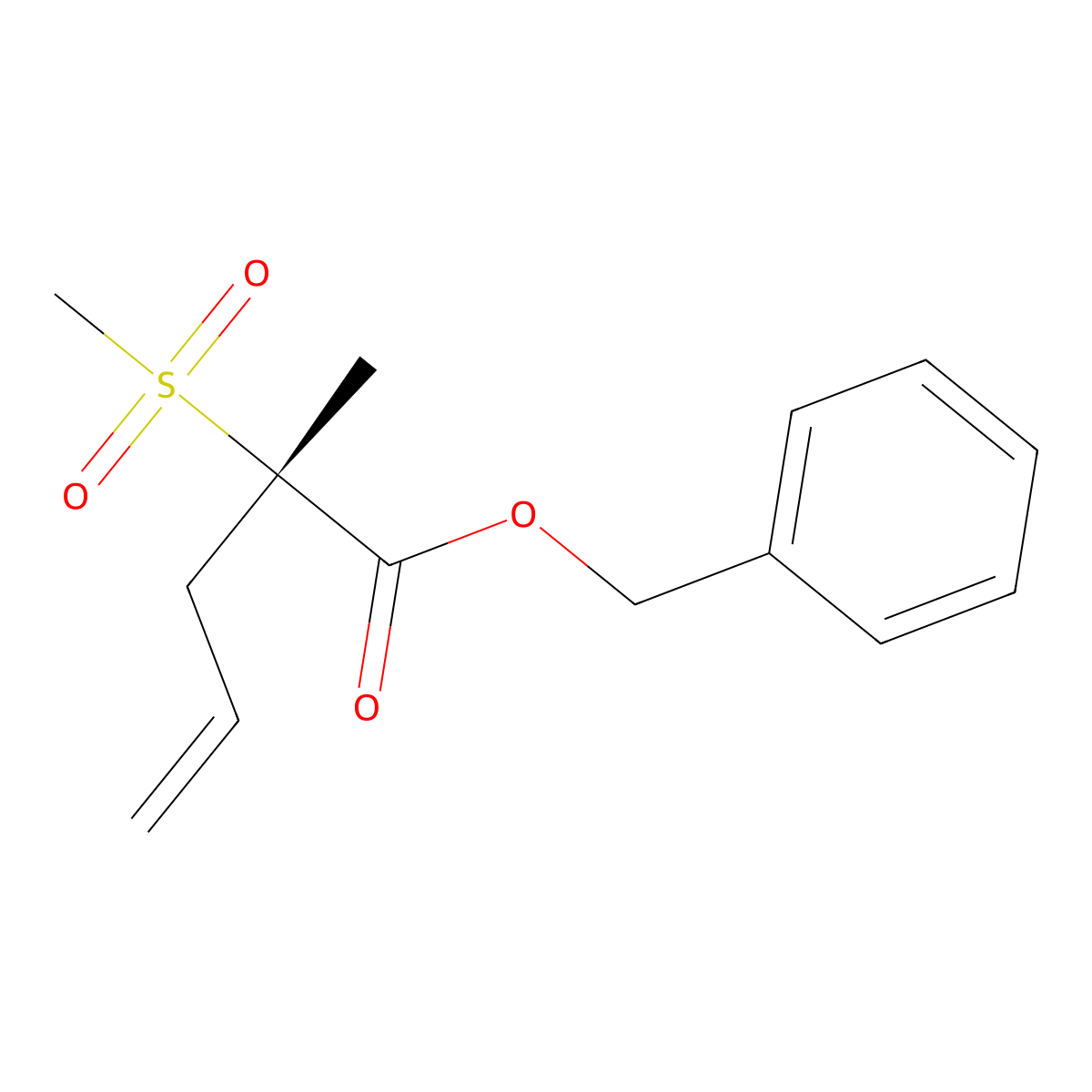 (S)-benzyl 2-methyl-2-(methylsulfonyl)pent-4-enoate molecular structure, CAS 1942858-51-6