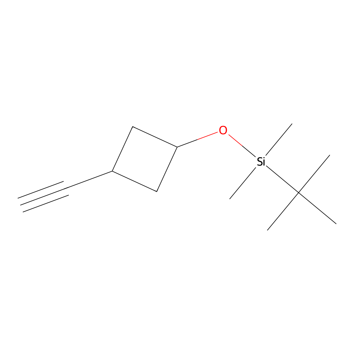 Tert-butyl(3-ethynylcyclobutoxy)dimethylsilane molecular structure, CAS 1942858-62-9