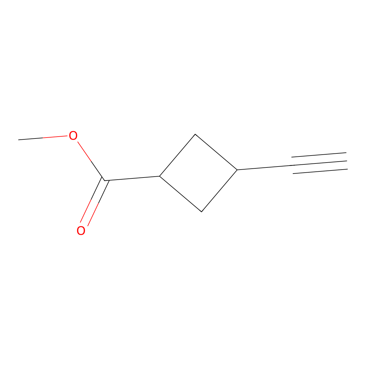 Methyl 3-ethynylcyclobutane-1-carboxylate molecular structure, CAS 1942858-66-3