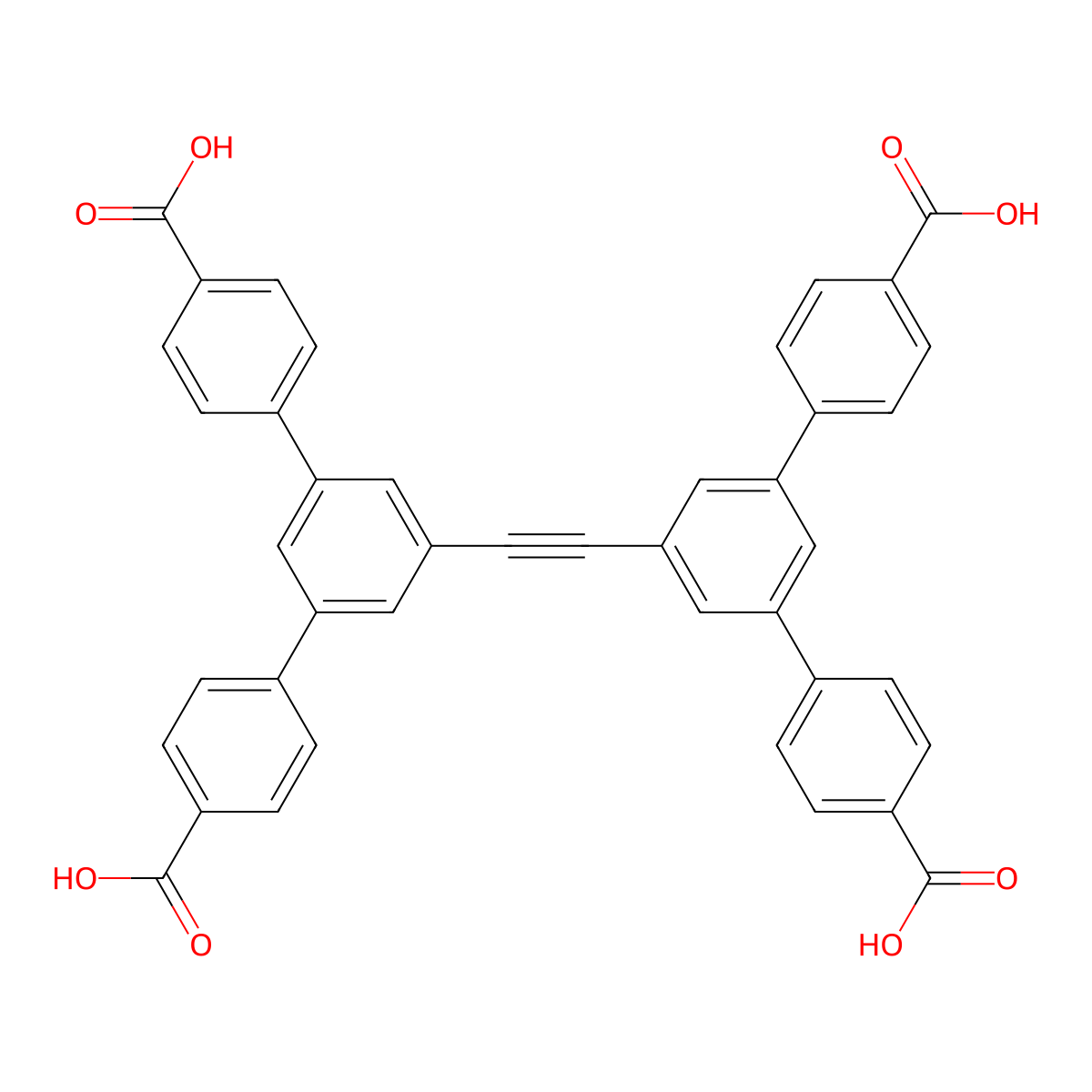 5',5''''-(Ethyne-1,2-diyl)bis(([1,1':3',1''-terphenyl]-4,4''-dicarboxylic acid)) molecular structure, CAS 1942863-41-3