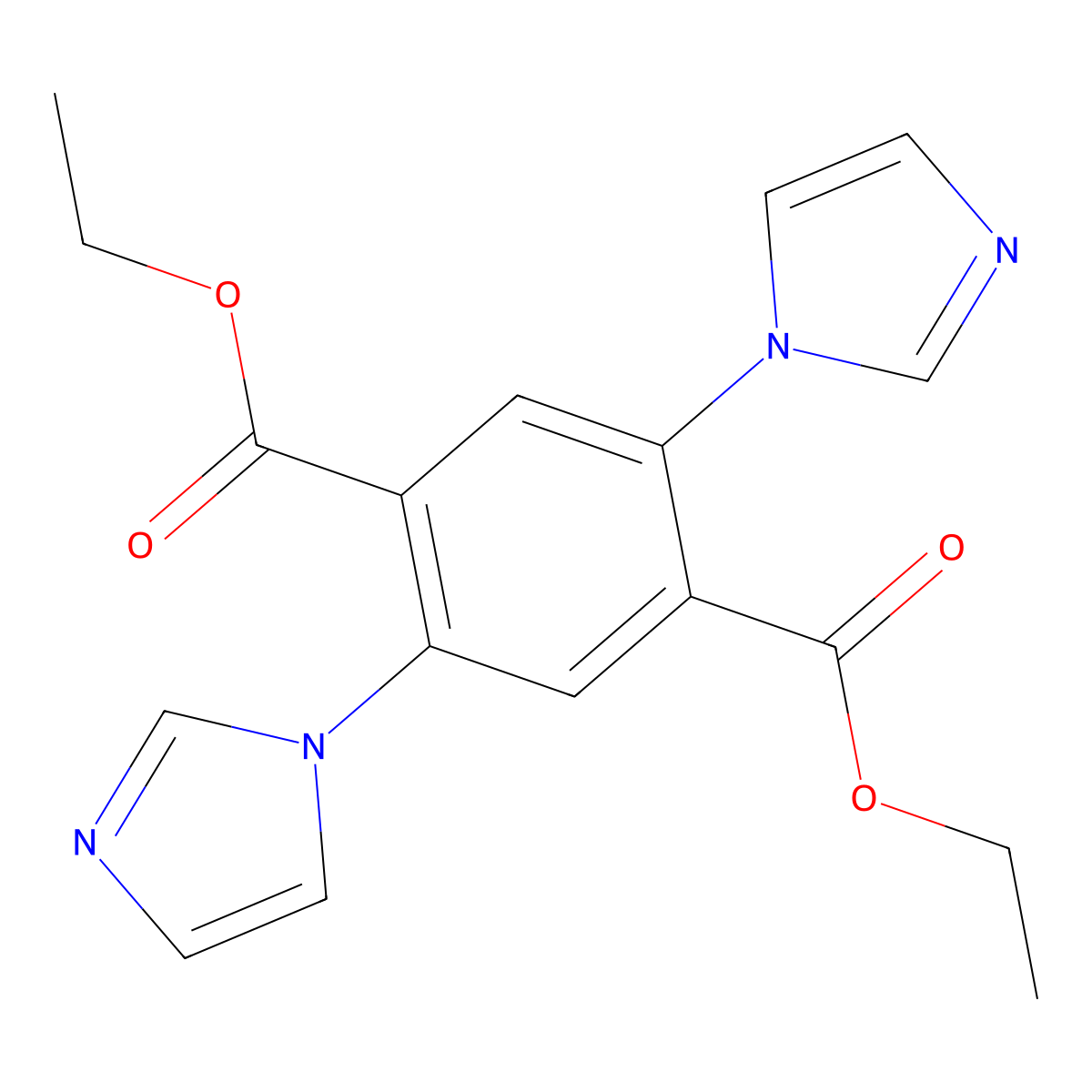 Diethyl 2,5-di(1H-imidazol-1-yl)terephthalate molecular structure, CAS 1942879-47-1