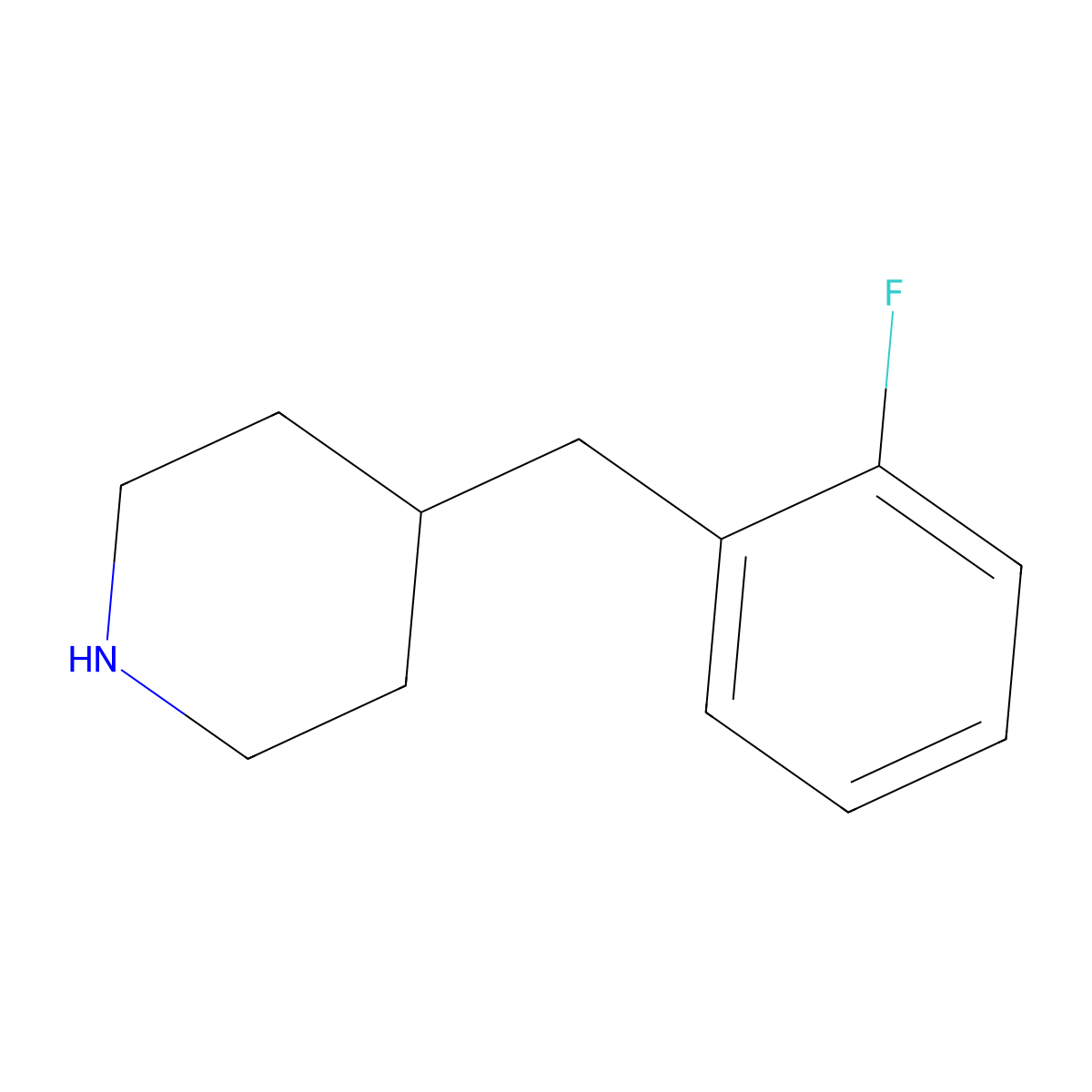 4-(2-Fluorobenzyl)piperidine molecular structure, CAS 194288-97-6
