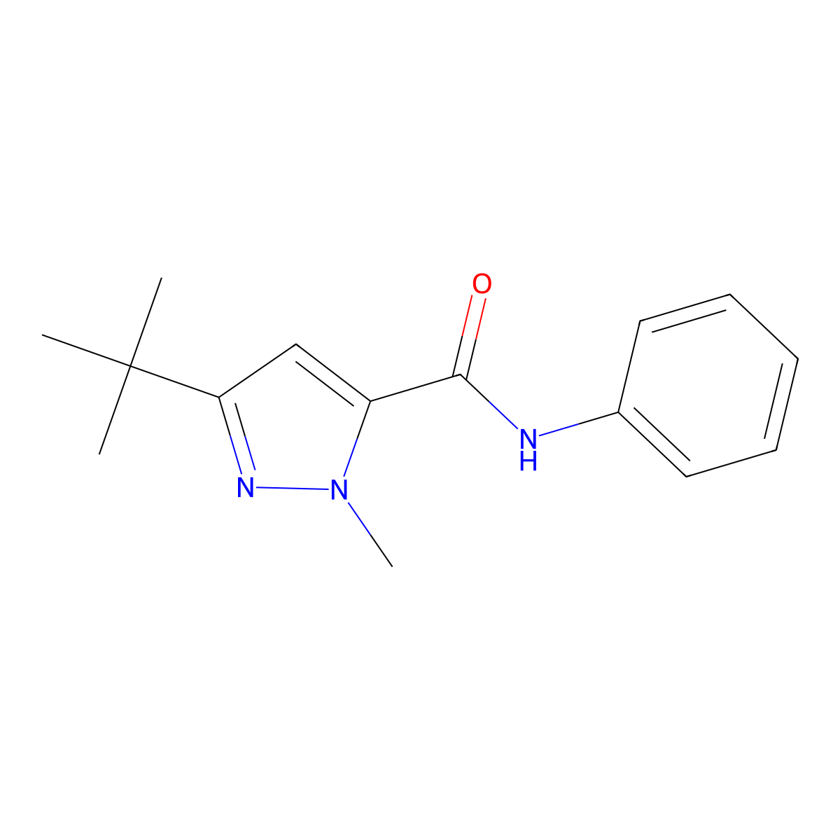 3-tert-butyl-1-methyl-N-phenylpyrazole-5-carboxamide molecular structure, CAS 194289-89-9