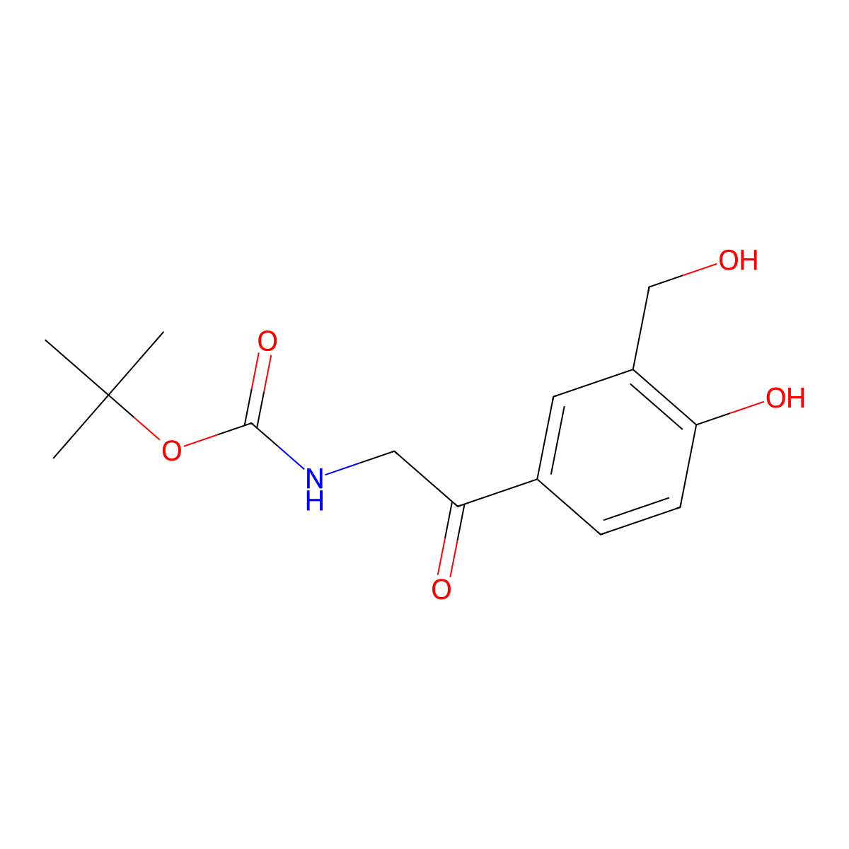 Tert-butyl (2-(4-hydroxy-3-(hydroxymethyl)phenyl)-2-oxoethyl)carbamate molecular structure, CAS 1942890-99-4