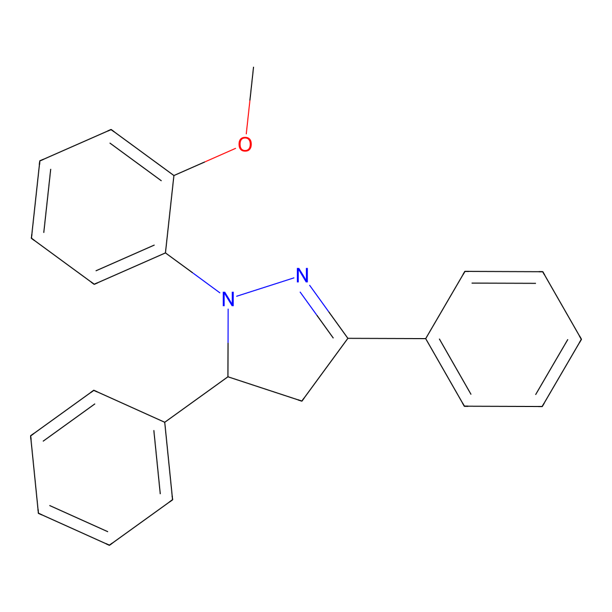 2-(2-Methoxyphenyl)-3,5-diphenyl-3,4-dihydropyrazole molecular structure, CAS 19429-39-1