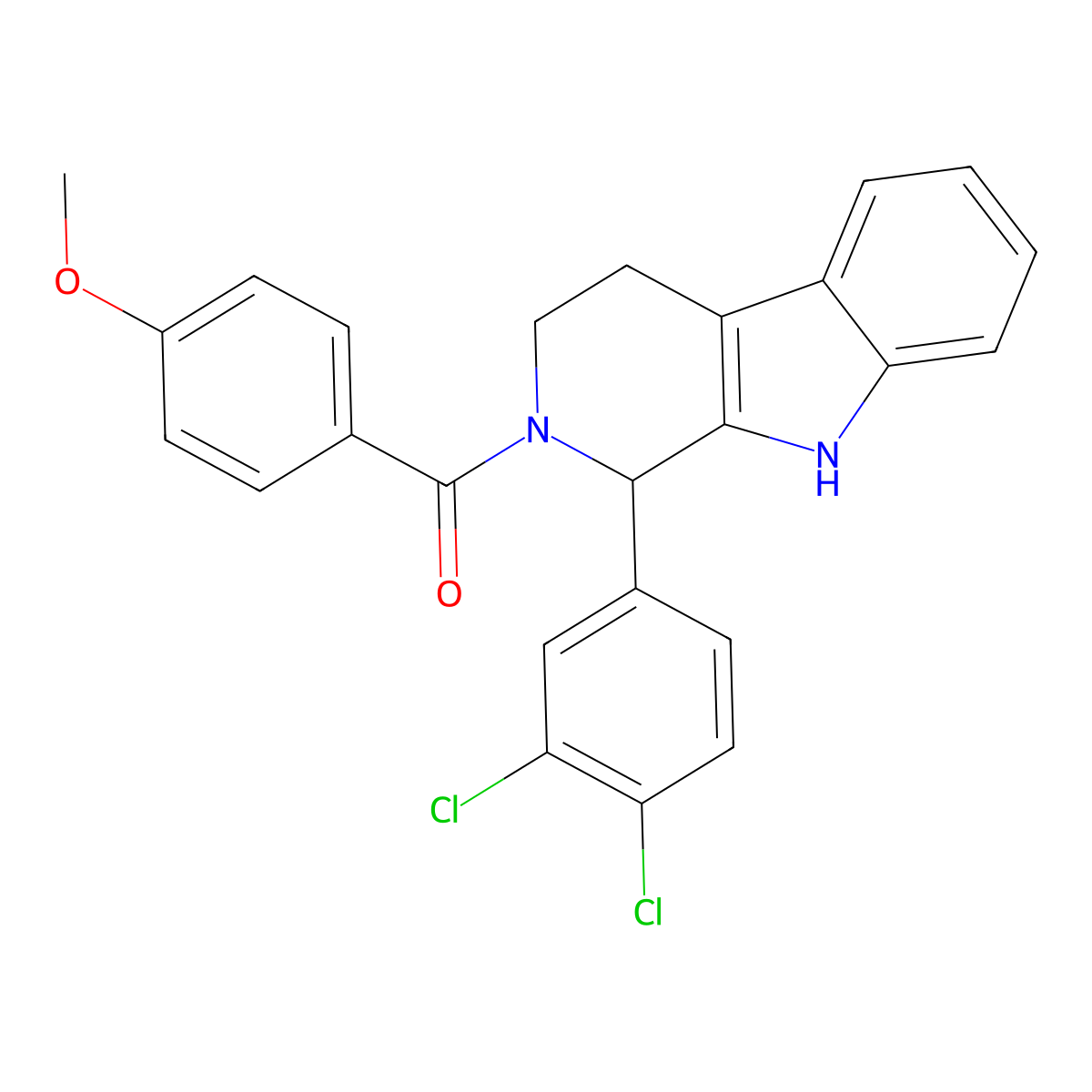 [1-(3,4-Dichlorophenyl)-1,3,4,9-tetrahydropyrido[3,4-b]indol-2-yl]-(4-methoxyphenyl)methanone molecular structure, CAS 1942919-63-2