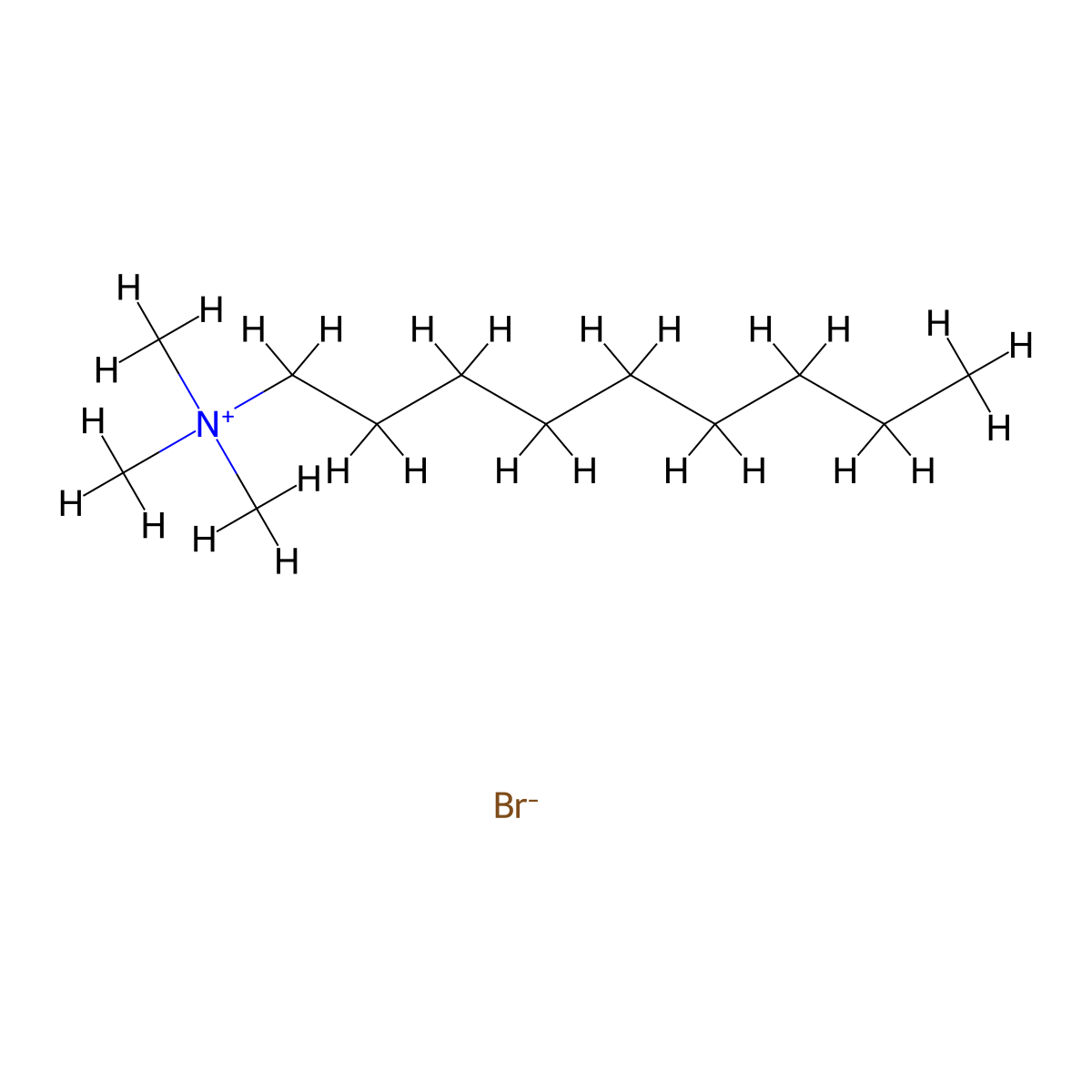 Nonyltrimethylammonium bromide molecular structure, CAS 1943-11-9