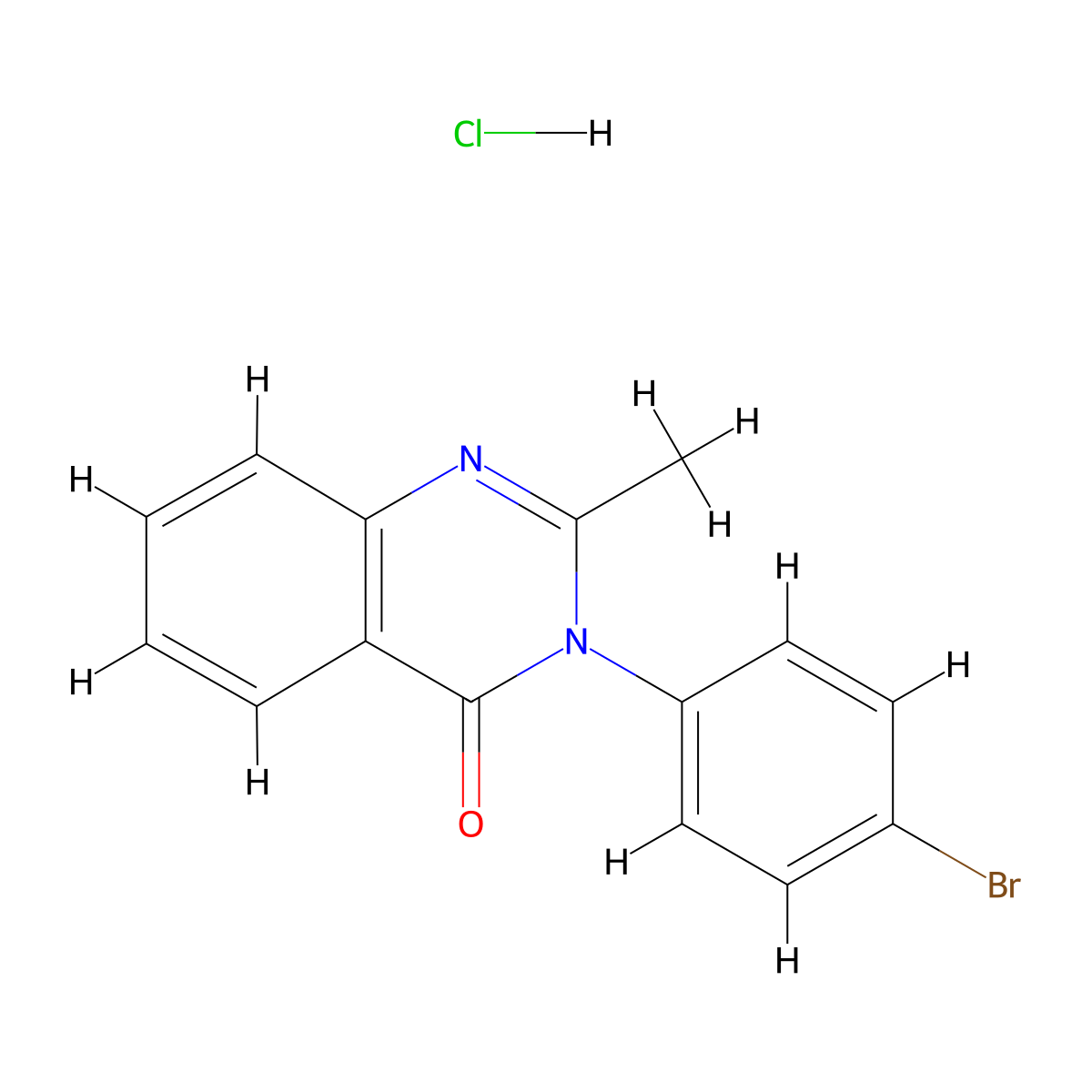 4(3H)-Quinazolinone, 3-(p-bromophenyl)-2-methyl-, monohydrochloride molecular structure, CAS 1943-27-7