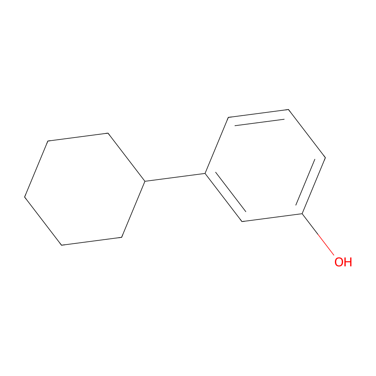 3-Cyclohexylphenol molecular structure, CAS 1943-95-9