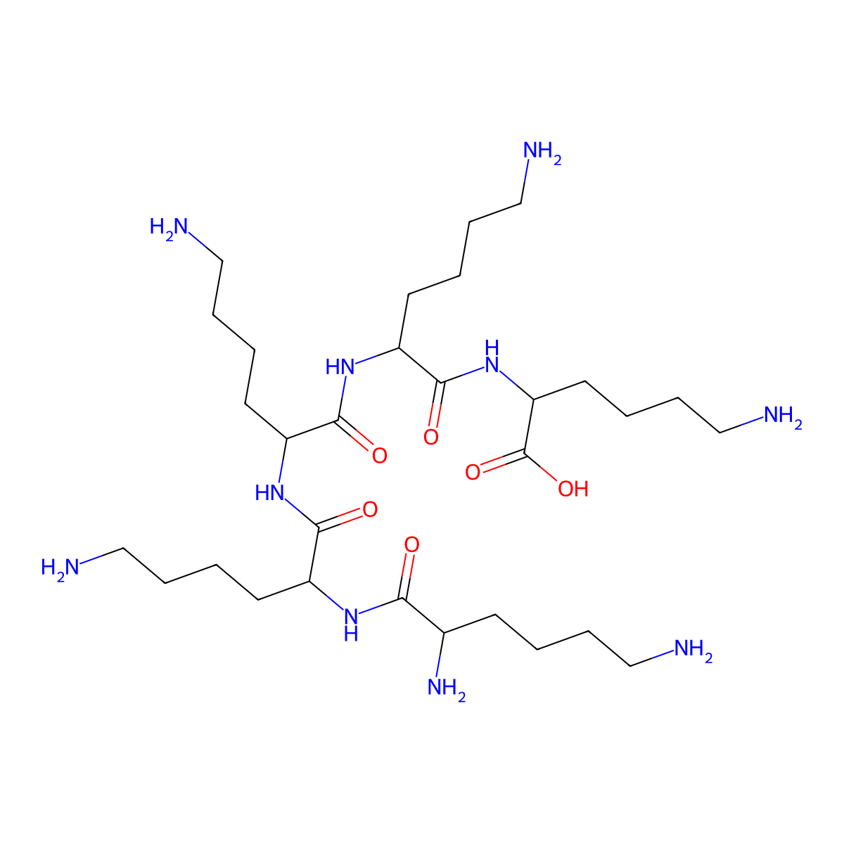 H-Lys-Lys-Lys-Lys-Lys-OH molecular structure, CAS 19431-21-1