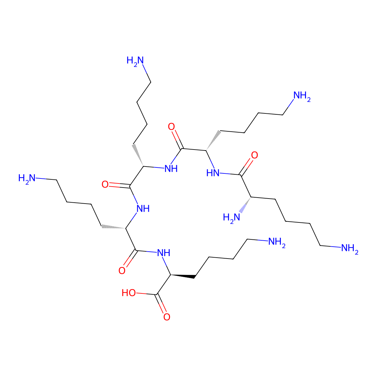 H-Lys-Lys-Lys-Lys-Lys-OH molecular structure, CAS 19431-21-1