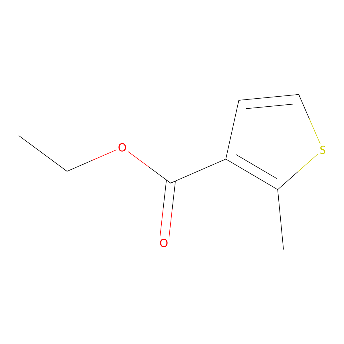 Ethyl 2-methylthiophene-3-carboxylate molecular structure, CAS 19432-66-7