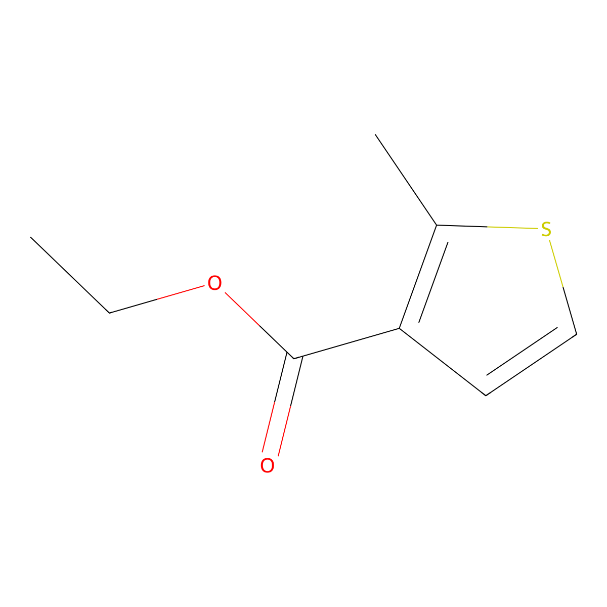 Ethyl 2-methylthiophene-3-carboxylate molecular structure, CAS 19432-66-7