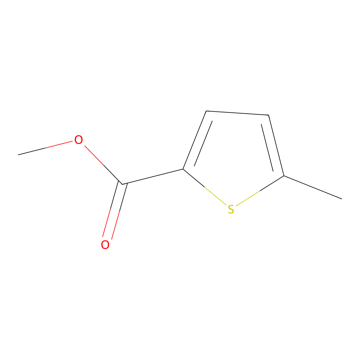 Methyl 5-methyl-2-thiophenecarboxylate molecular structure, CAS 19432-69-0