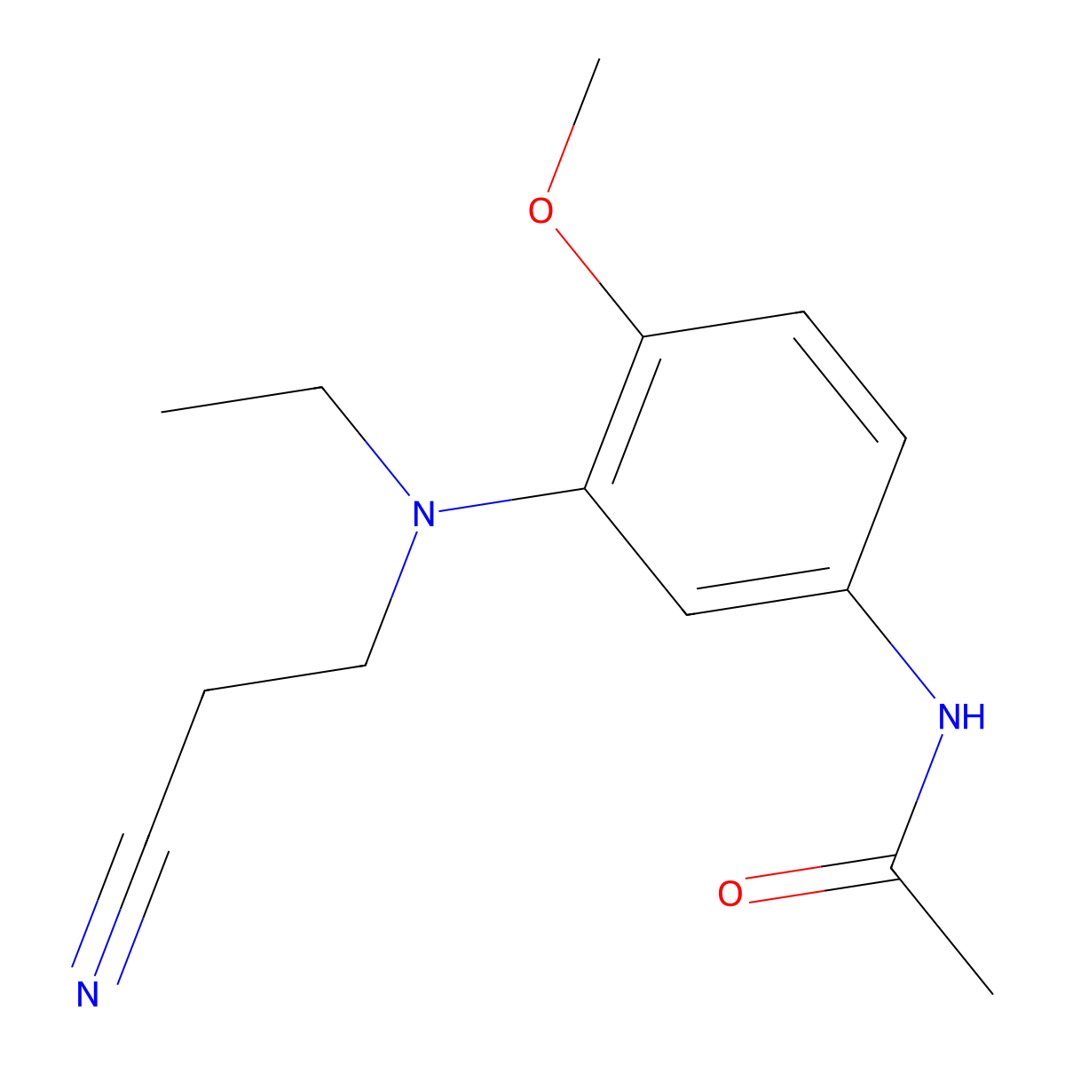 Acetamide, N-[3-[(2-cyanoethyl)ethylamino]-4-methoxyphenyl]- molecular structure, CAS 19433-94-4