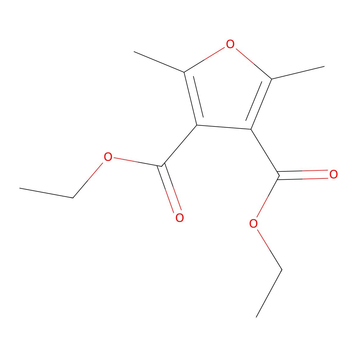Diethyl 2,5-dimethylfuran-3,4-dicarboxylate molecular structure, CAS 19434-69-6
