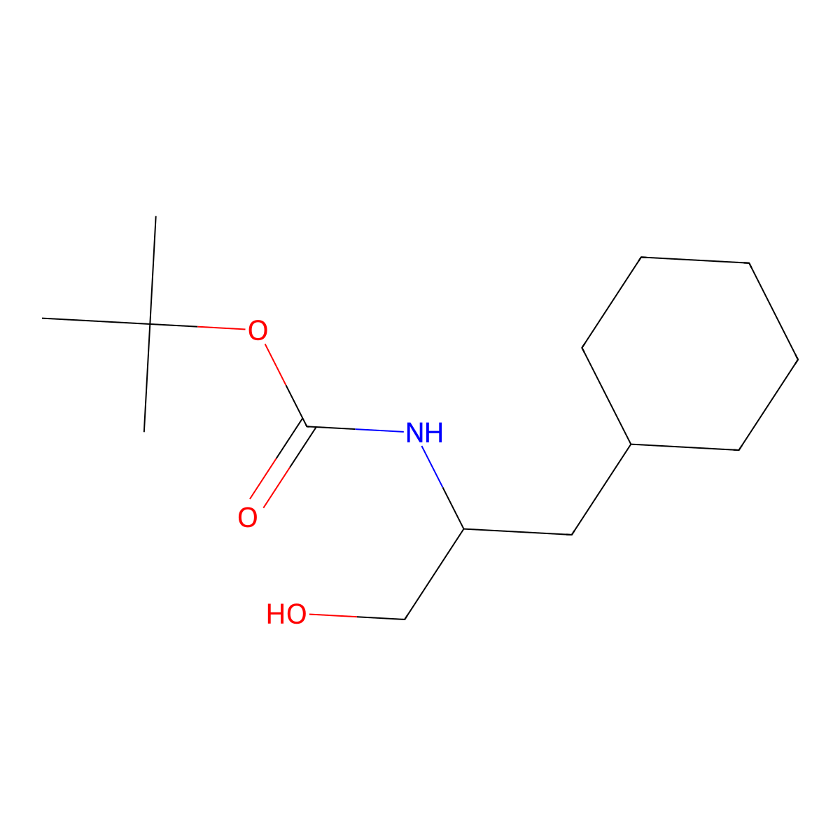tert-butyl N-(1-cyclohexyl-3-hydroxypropan-2-yl)carbamate molecular structure, CAS 194342-34-2