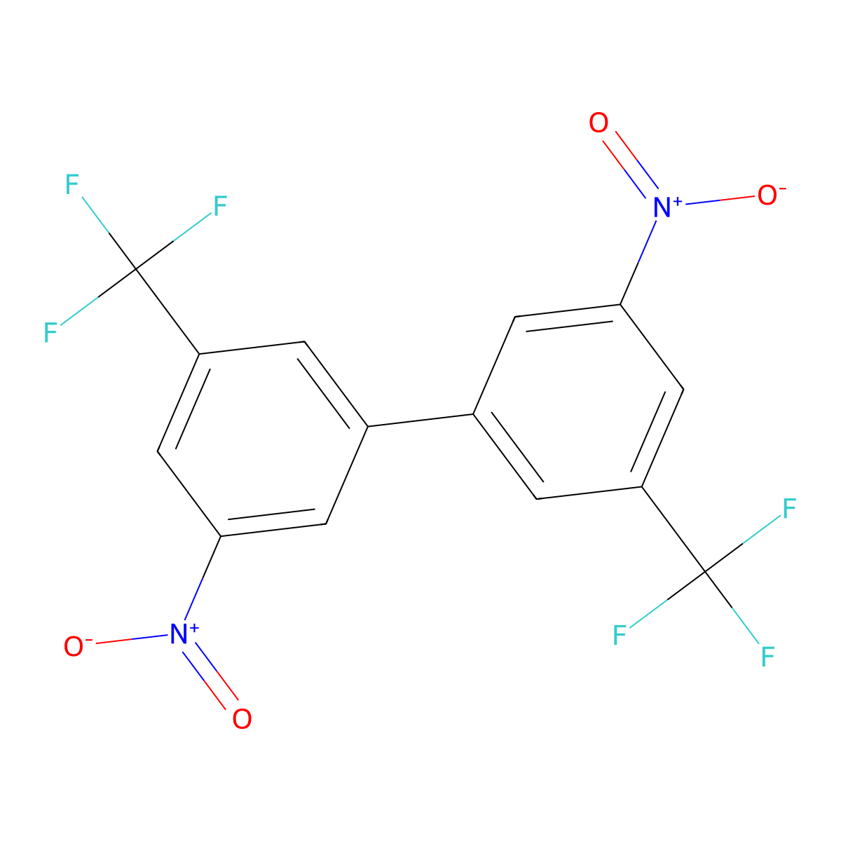 3,3'-Dinitro-5,5'-bis(trifluoromethyl)-1,1'-biphenyl molecular structure, CAS 194344-28-0