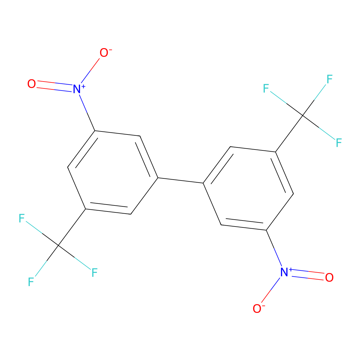 3,3'-Dinitro-5,5'-bis(trifluoromethyl)-1,1'-biphenyl molecular structure, CAS 194344-28-0