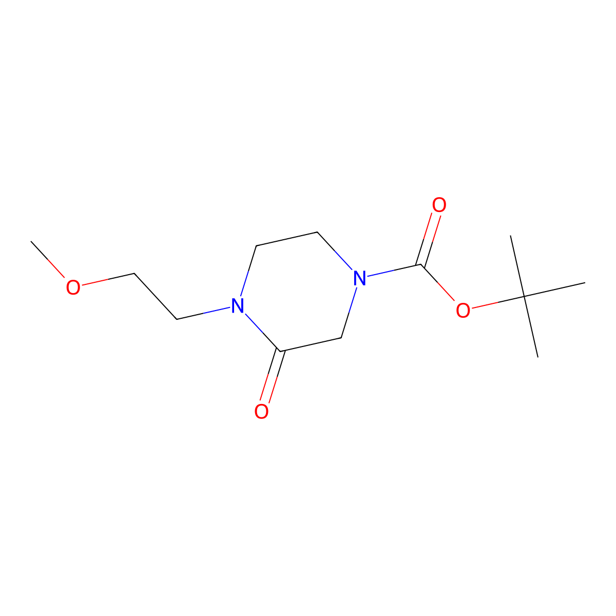 tert-Butyl 4-(2-methoxyethyl)-3-oxopiperazine-1-carboxylate molecular structure, CAS 194351-03-6