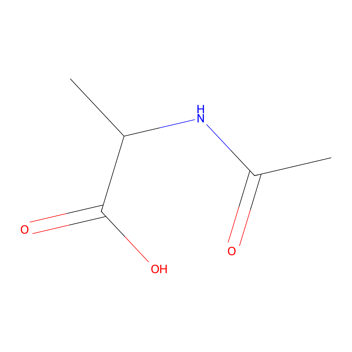 N-acetyl-D-alanine molecular structure, CAS 19436-52-3