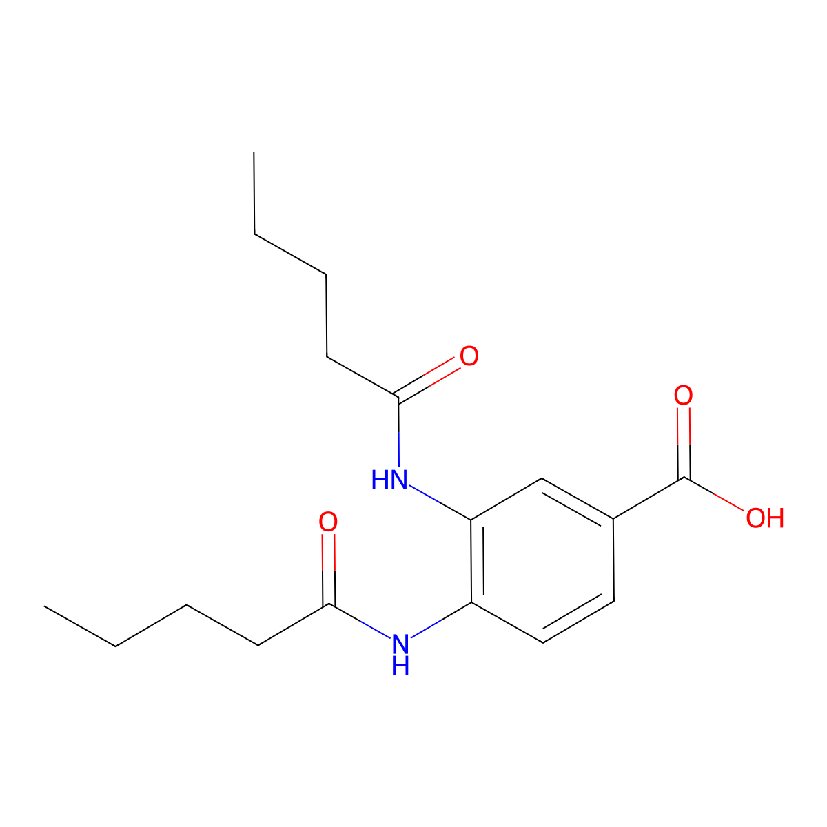 3,4-bis(pentanoylamino)benzoic Acid molecular structure, CAS 194361-29-0