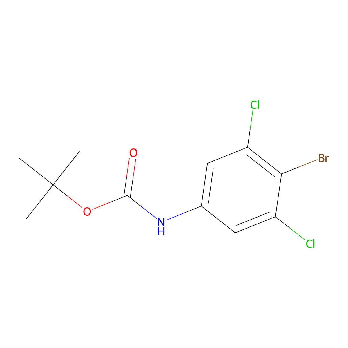 tert-butyl N-(4-bromo-3,5-dichlorophenyl)carbamate molecular structure, CAS 1943676-89-8